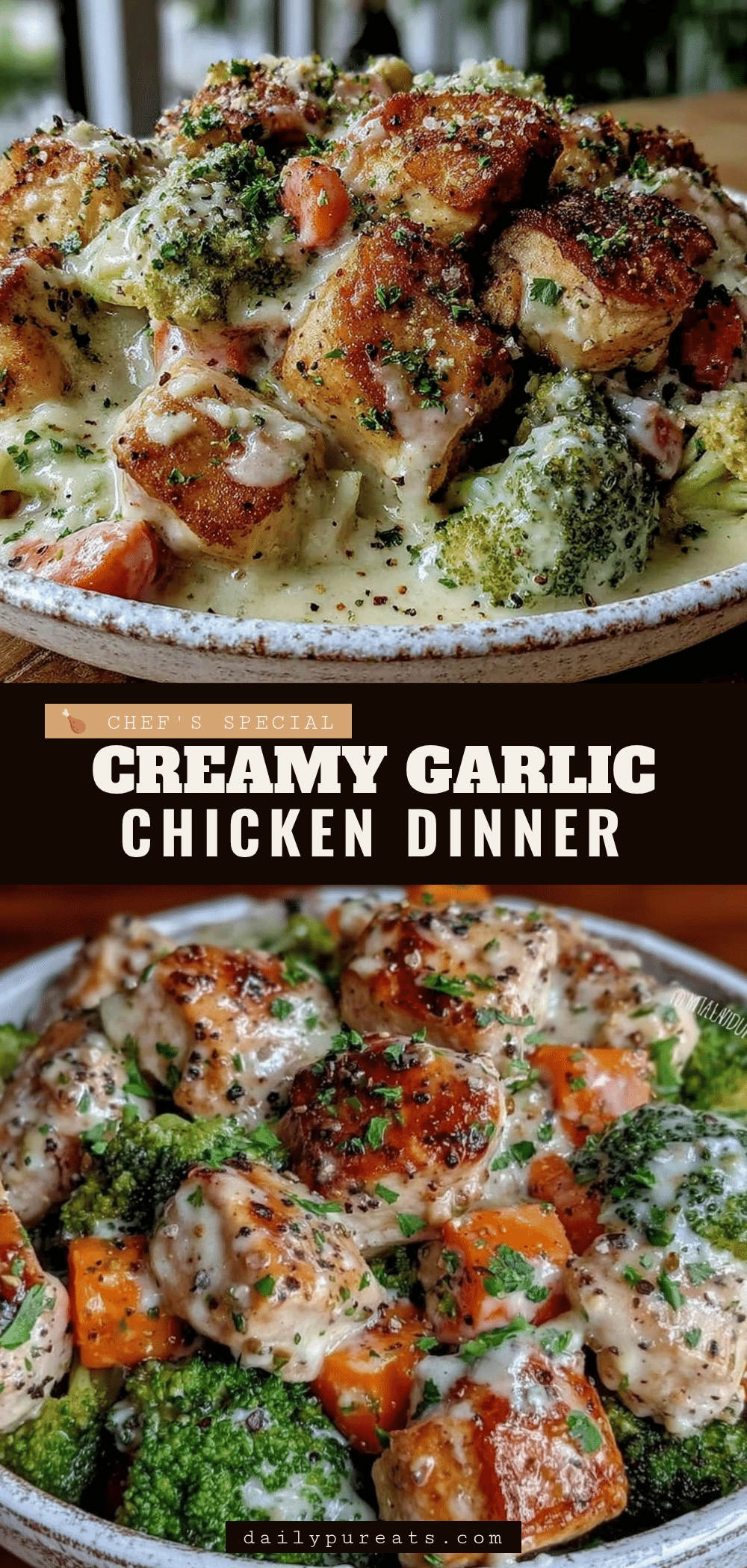 creamy garlic chicken dinner recipe